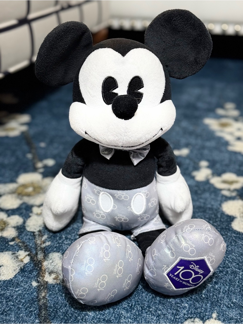 Disney Black & White 100th Anniversary Mickey Plush 15”